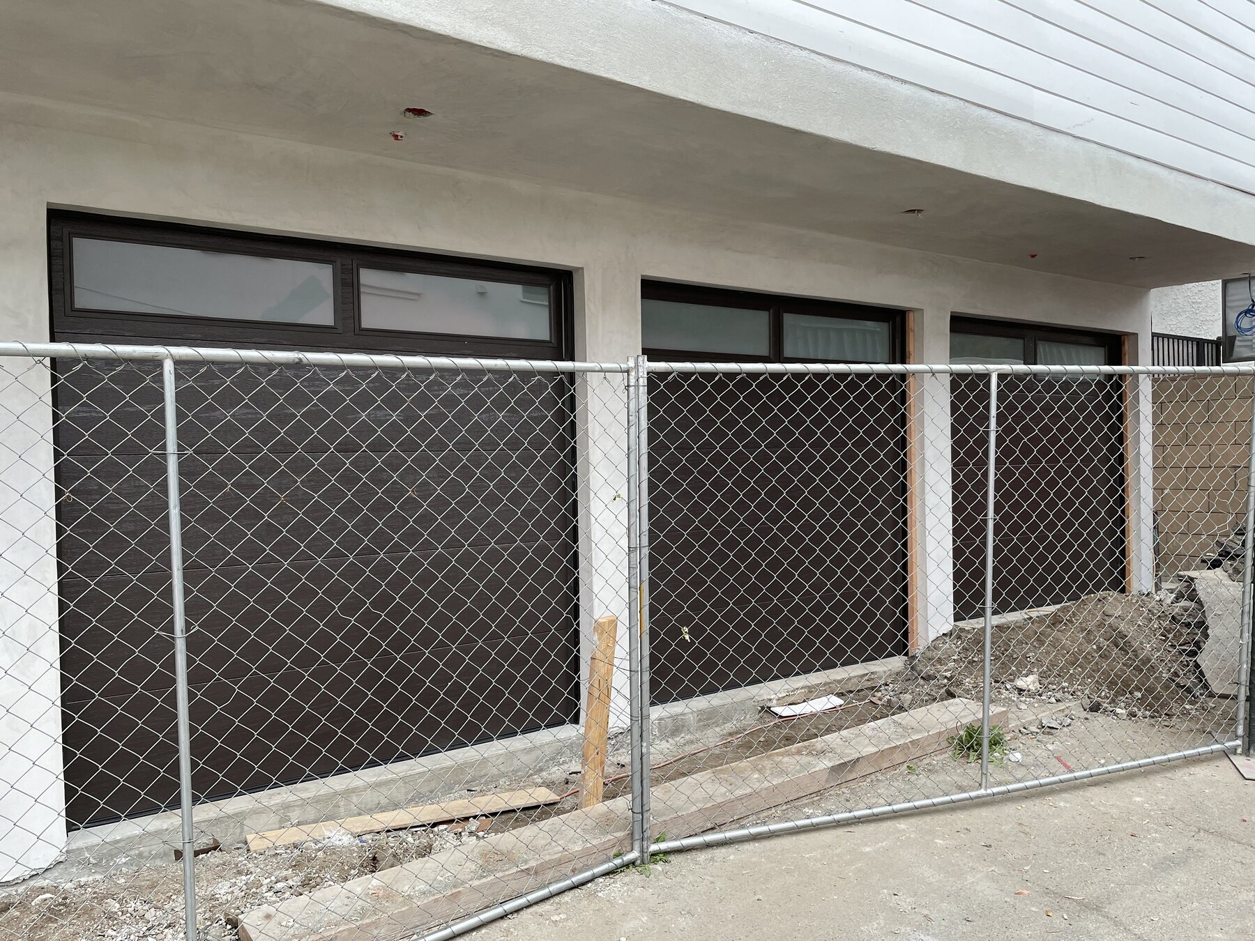 Fence installation in progress