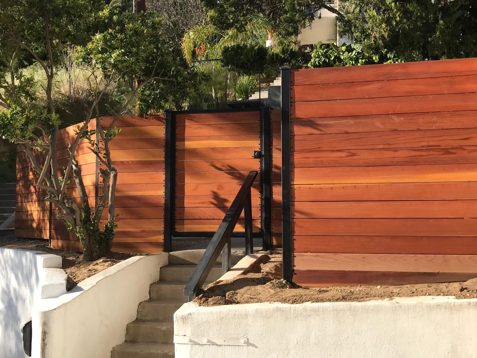 Wood privacy fence