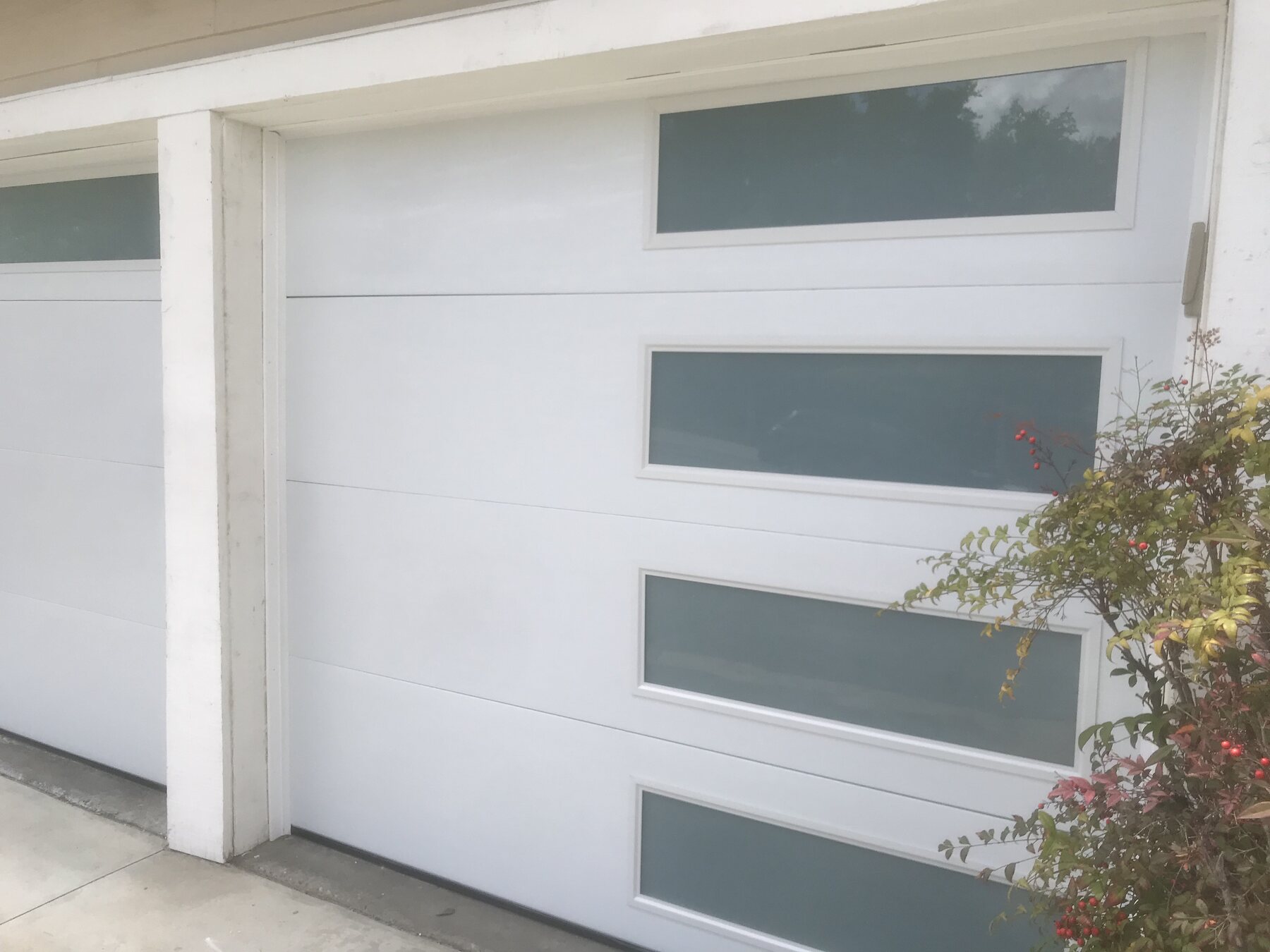 Modern white garage door