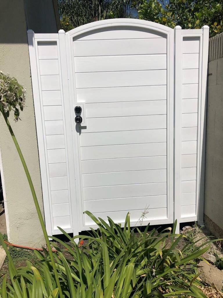 White pedestrian entry gate