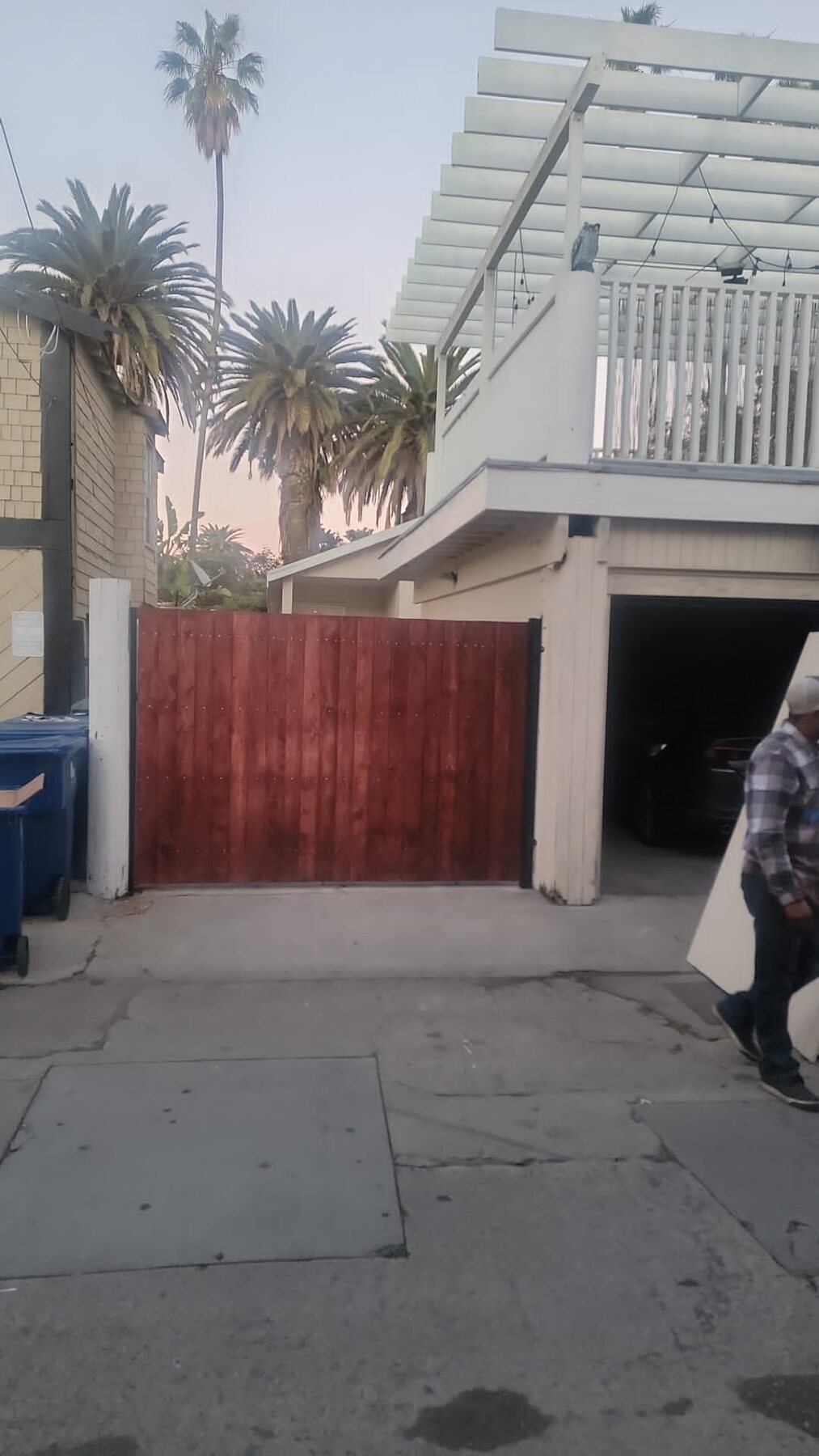Wood driveway gate